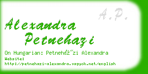 alexandra petnehazi business card